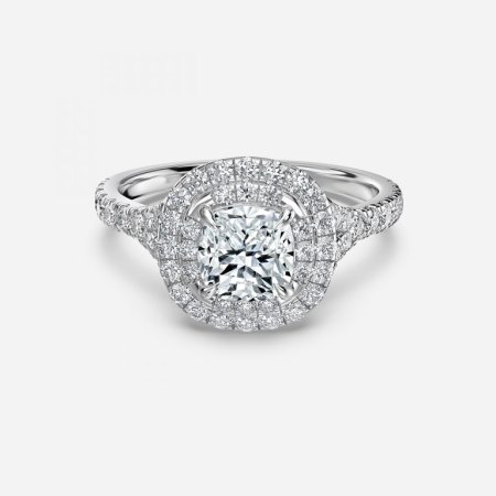 Aalia Cushion Halo Engagement Ring