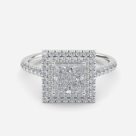 1 carat princess cut diamond with halo