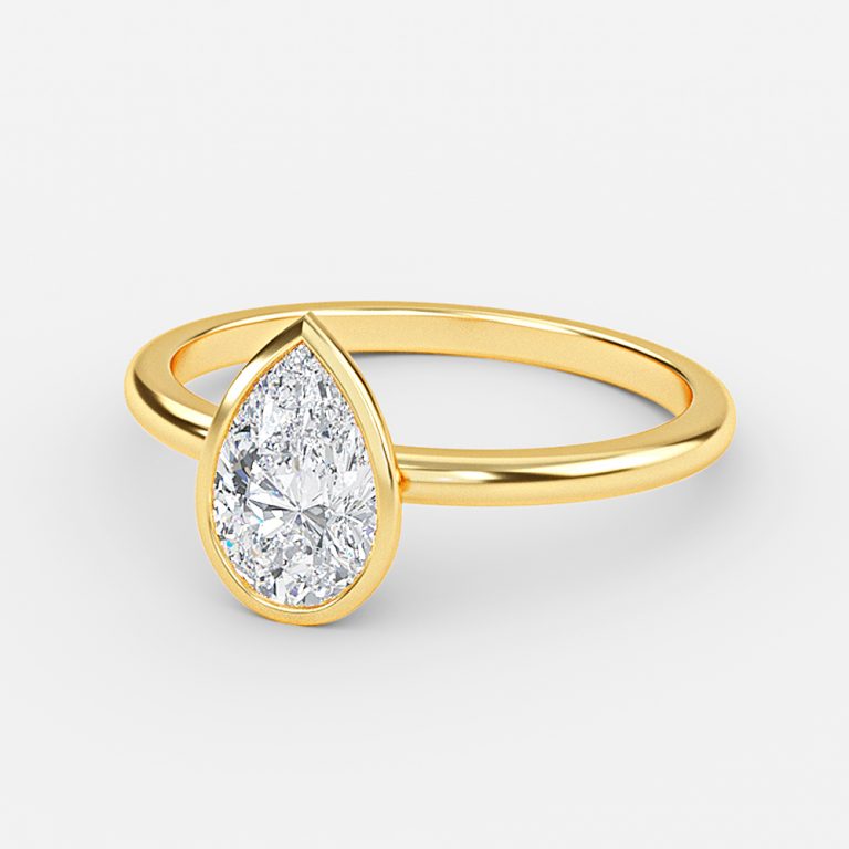 bezel set pear engagement ring