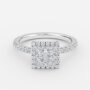 double halo princess cut ring