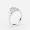 emerald cut 3 stone ring