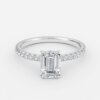 emerald cut hidden halo engagement ring