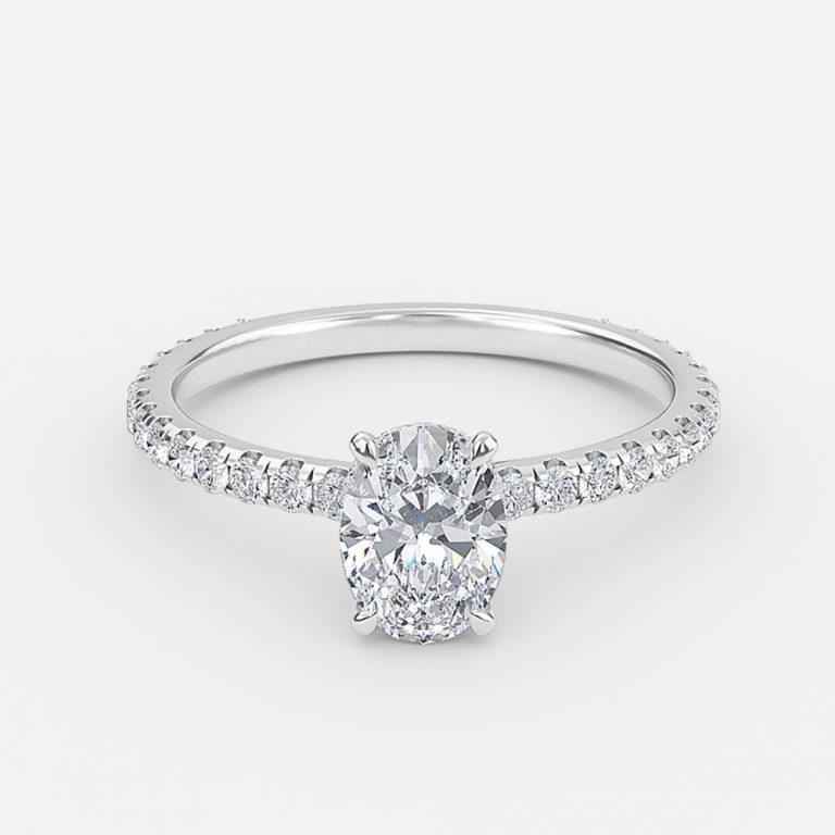 hidden halo engagement ring oval