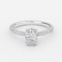 hidden halo oval diamond ring