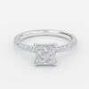 hidden halo princess cut engagement rings