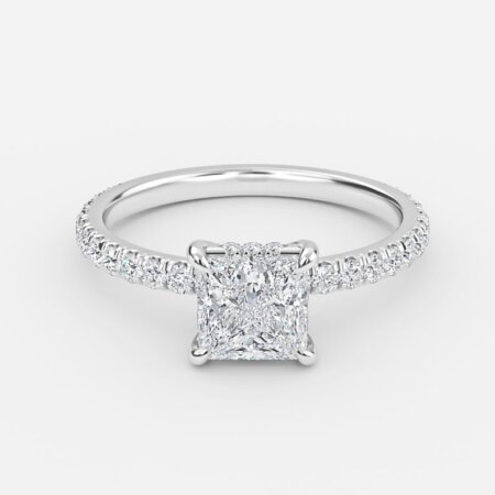 hidden halo princess cut engagement rings