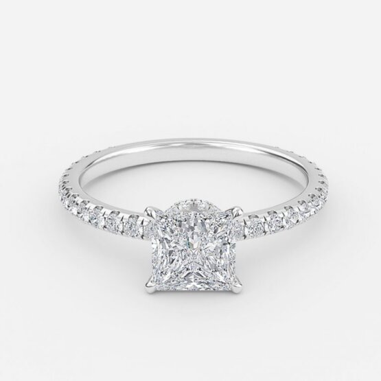 hidden halo princess engagement ring
