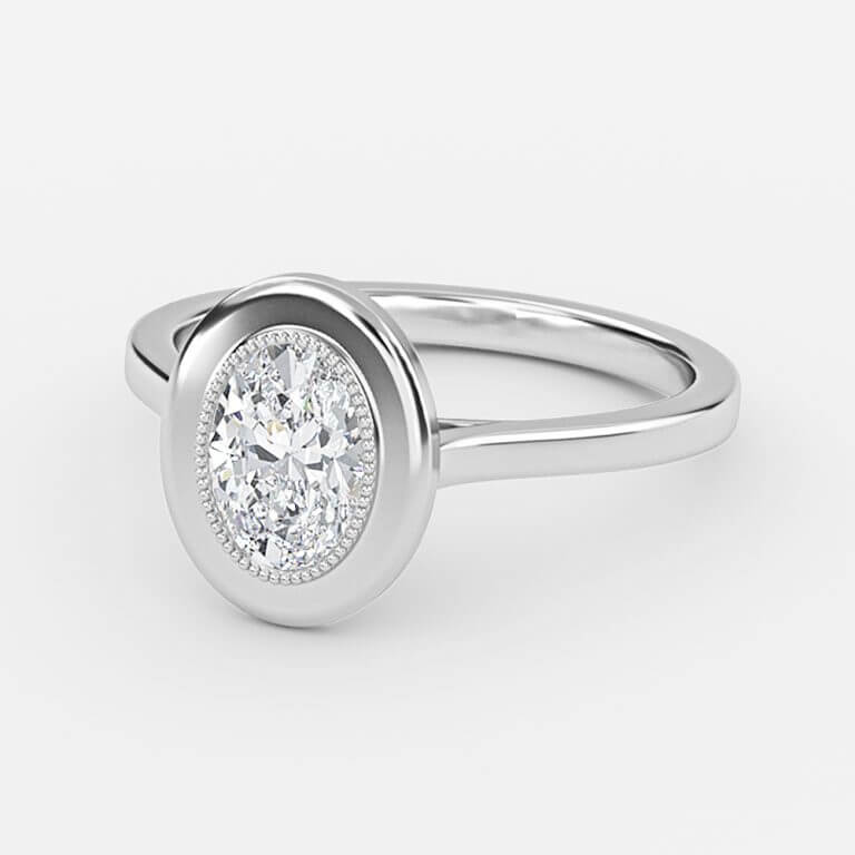 oval bezel wedding ring