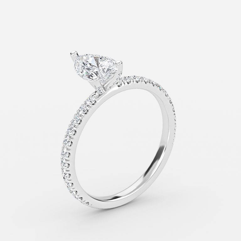 pear diamond band ring settings