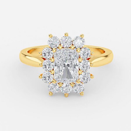 Rohini Radiant Cluster Engagement Ring