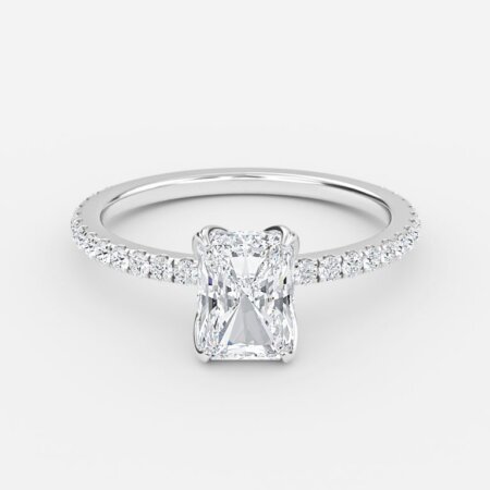 radiant cut diamond wedding rings 1ct