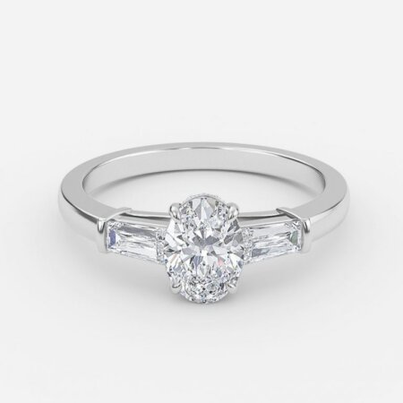 Mirian Oval Three Stone Engagement Ring