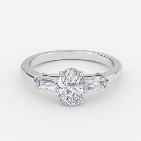 three stone oval engagement ring