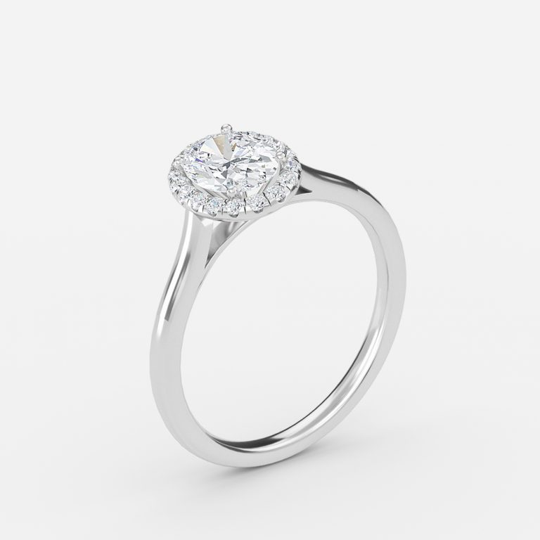 white gold oval halo engagement ring