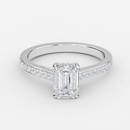 Mithrial Emerald Hidden Halo Engagement Ring