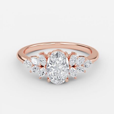 Avian Oval Three Stone Engagement Ring