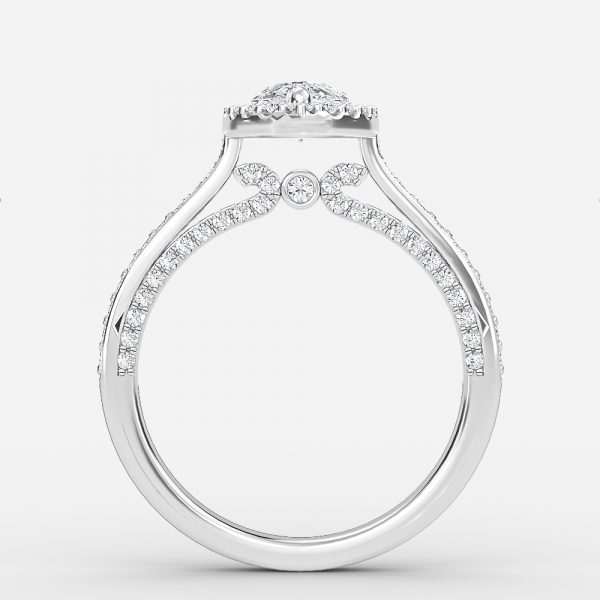 halo pear cut diamond ring