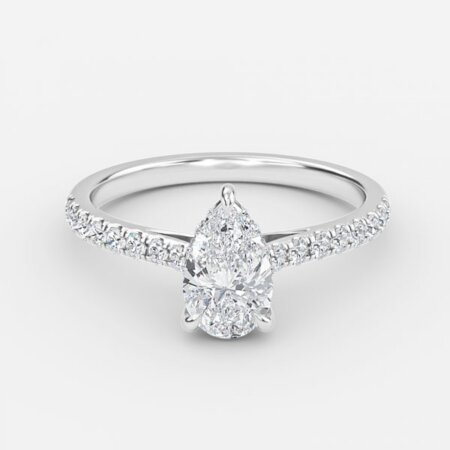 Versailles Pear Hidden Halo Engagement Ring