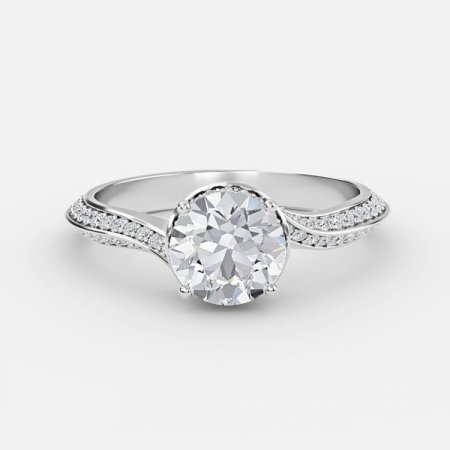 Aria Round Hidden Halo Engagement Ring