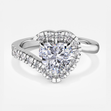 Neto Heart Halo Engagement Ring