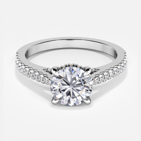 Veronica Round Hidden Halo Engagement Ring