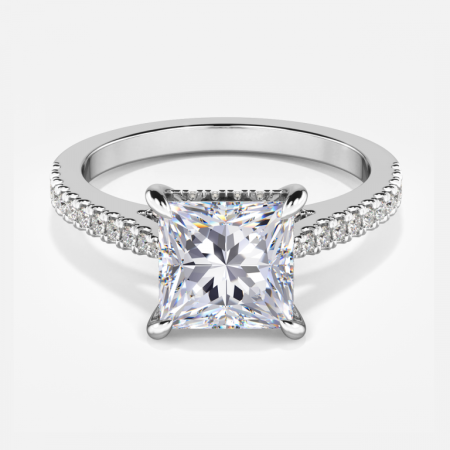 Veronica Princess Hidden Halo Engagement Ring