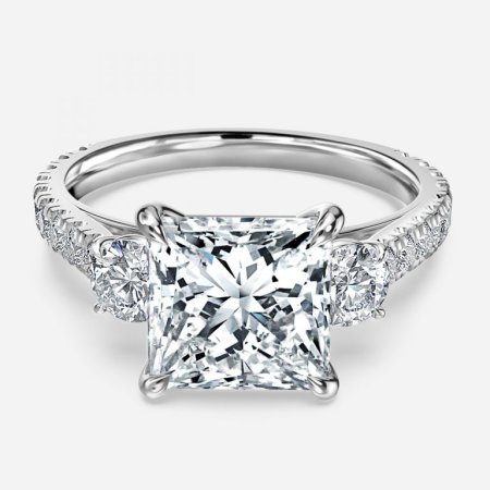 Treya Princess Three Stone Engagement Ring