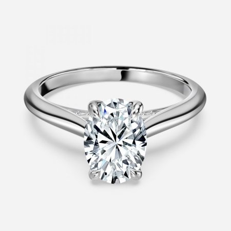 Kensley Oval Hidden Halo Engagement Ring
