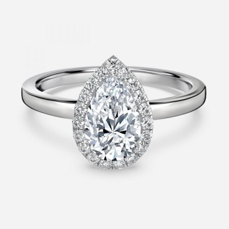 Jodha Pear Halo Engagement Ring