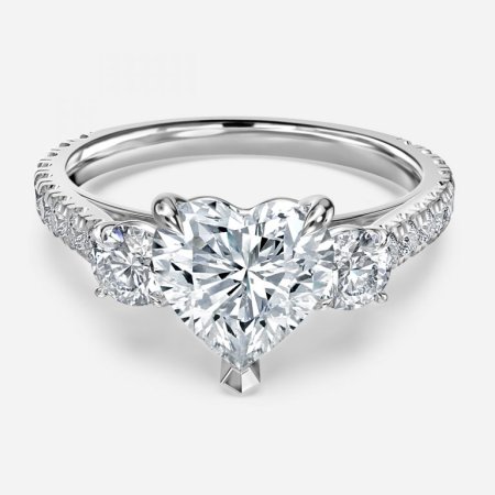 Treya Heart Three Stone Engagement Ring