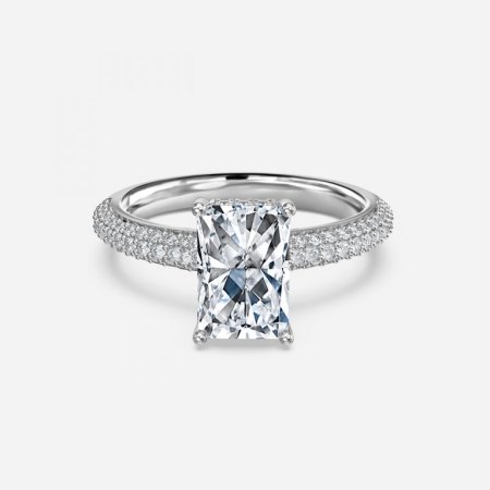 Daisy Radiant Hidden Halo Engagement Ring