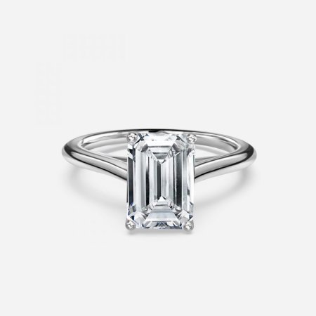 Lotus Emerald Solitaire Engagement Ring