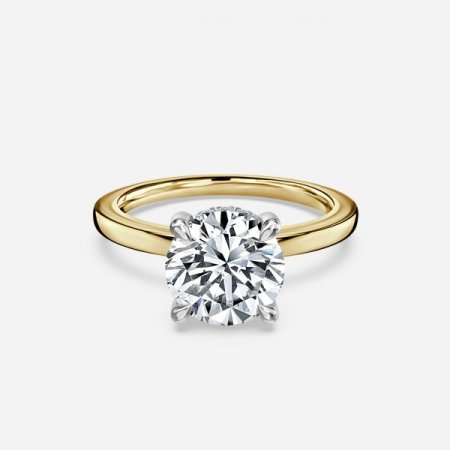 Vina Round Hidden Halo Engagement Ring