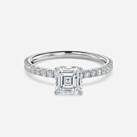 Lepidus Asscher Hidden Halo Engagement Ring