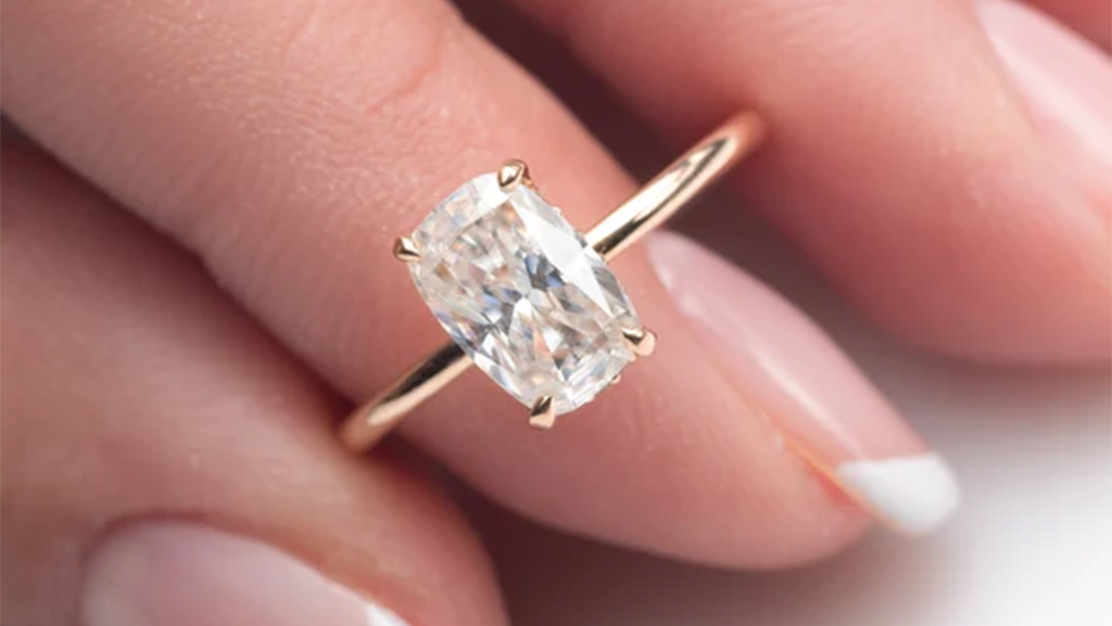 Elongated Cushion Cut Engagement Rings
